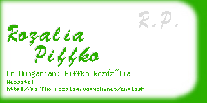 rozalia piffko business card